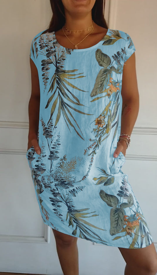 Bequemes Kleid mit Rundhalsausschnitt – Valentina