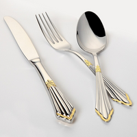 Besteckset | Goldveredelung | Luxus | Edelstahl | Stilvoll | Langlebig | 24-teilig | 48-teilig-Luzern Mode