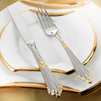Besteckset | Goldveredelung | Luxus | Edelstahl | Stilvoll | Langlebig | 24-teilig | 48-teilig-Luzern Mode