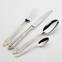 Besteckset | Goldveredelung | Luxus | Edelstahl | Stilvoll | Langlebig | 24-teilig | 48-teilig-24-teilig-Luzern Mode