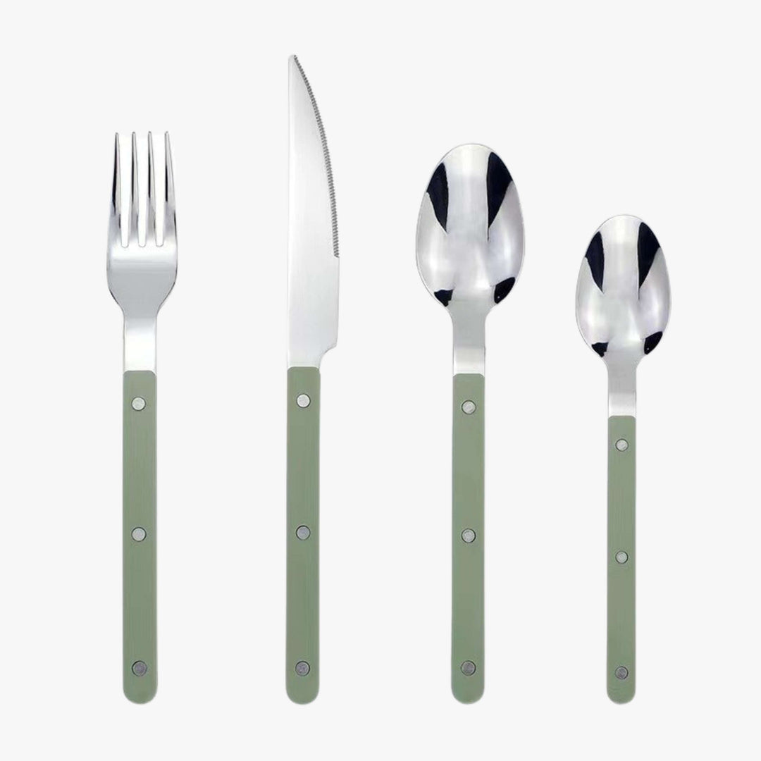 Besteckset | 24-teilig | Bistro | Stilvoll | Langlebig | Edelstahl | Modern-Grün-Luzern Mode