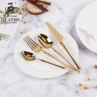 Besteckset | 24-teilig | Edelstahl | Stilvoll | Messer | Gabel | Löffel | Teelöffel-Gold-Luzern Mode