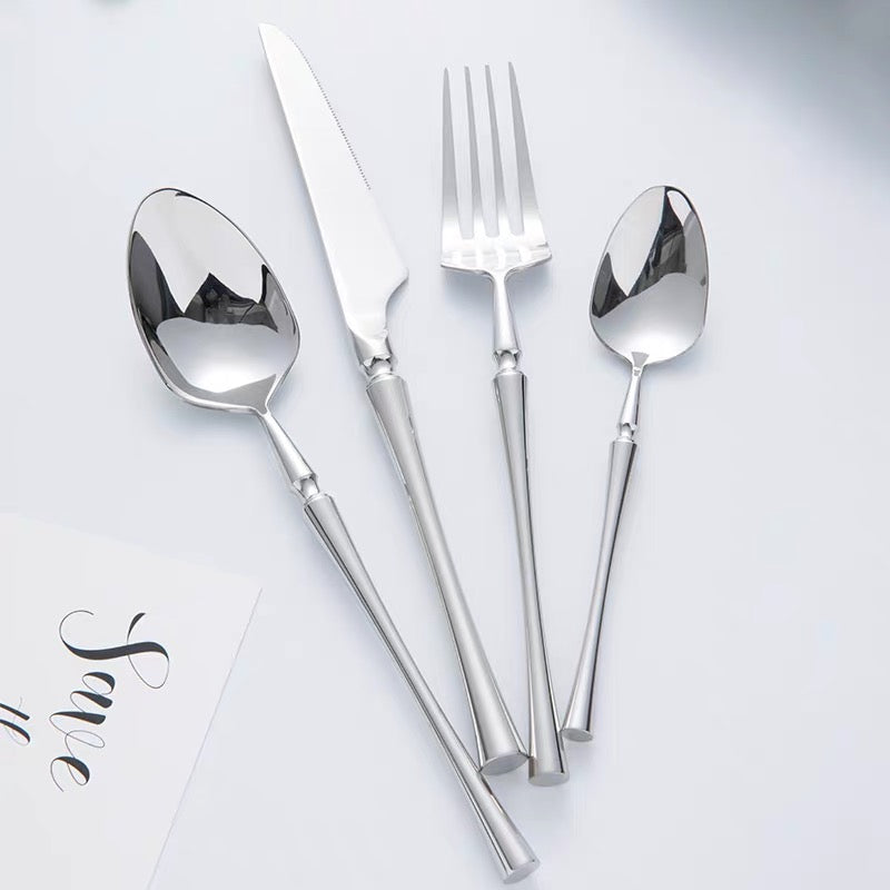 Besteckset | 24-teilig | Edelstahl | Stilvoll | Messer | Gabel | Löffel | Teelöffel-Luzern Mode