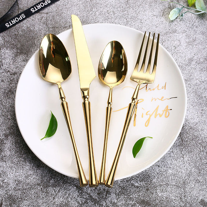 Besteckset | 24-teilig | Edelstahl | Stilvoll | Messer | Gabel | Löffel | Teelöffel-Luzern Mode