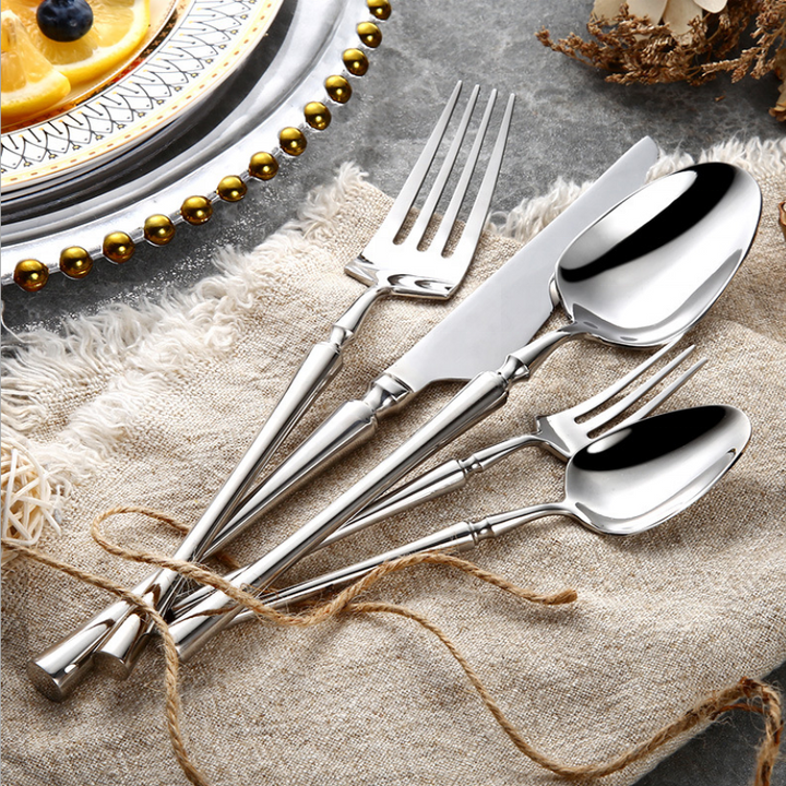 Besteckset | 24-teilig | Edelstahl | Stilvoll | Messer | Gabel | Löffel | Teelöffel-Silber-Luzern Mode