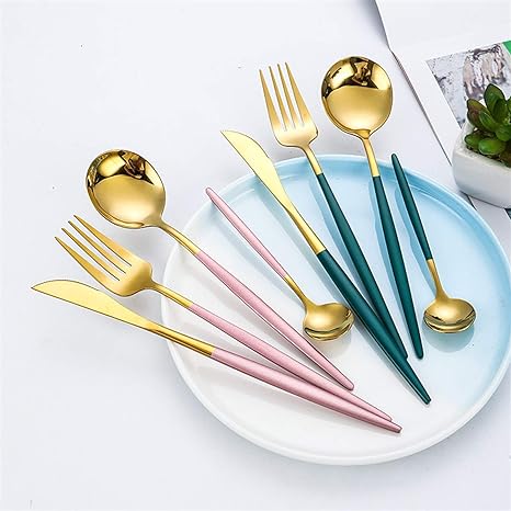 Besteckset | 24-teilig | Edelstahl | Stilvoll | Komplett | Luxus | Messer | Gabel | Löffel-Luzern Mode