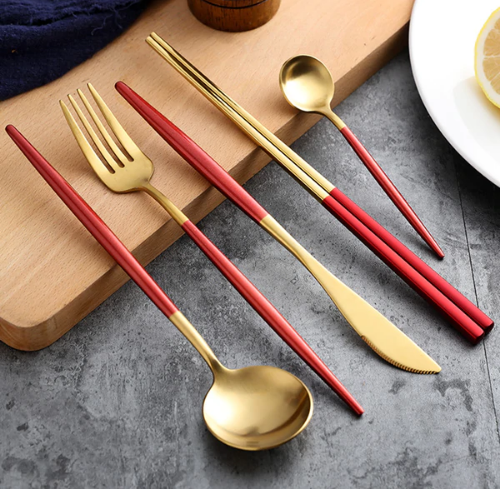 Besteckset | 24-teilig | Edelstahl | Stilvoll | Komplett | Luxus | Messer | Gabel | Löffel-Luzern Mode