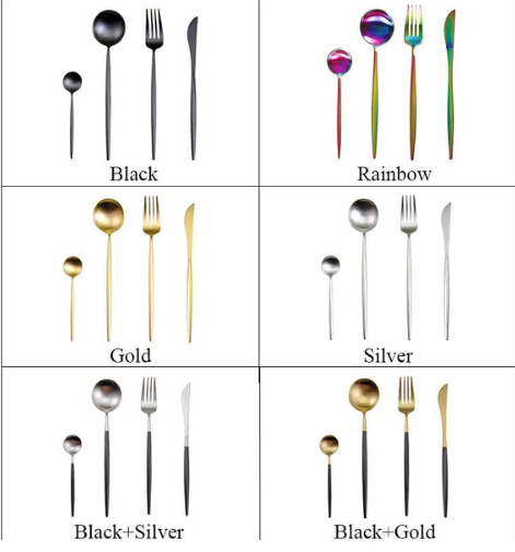 Besteckset | 24-teilig | Edelstahl | Stilvoll | Komplett | Luxus | Messer | Gabel | Löffel-Luzern Mode