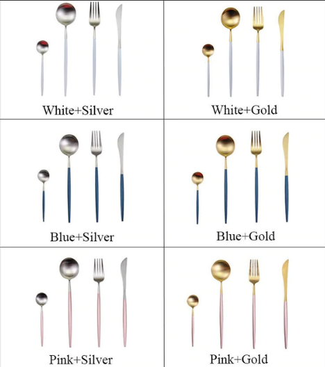 Besteckset | 24-teilig | Edelstahl | Stilvoll | Komplett | Luxus | Messer | Gabel | Löffel-Luzern Mode