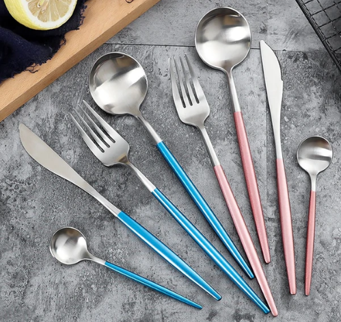 Besteckset | 24-teilig | Edelstahl | Stilvoll | Komplett | Luxus | Messer | Gabel | Löffel-Luzern Mode