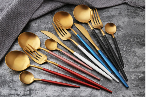 Besteckset | 24-teilig | Edelstahl | Stilvoll | Komplett | Luxus | Messer | Gabel | Löffel-Luzern Mode