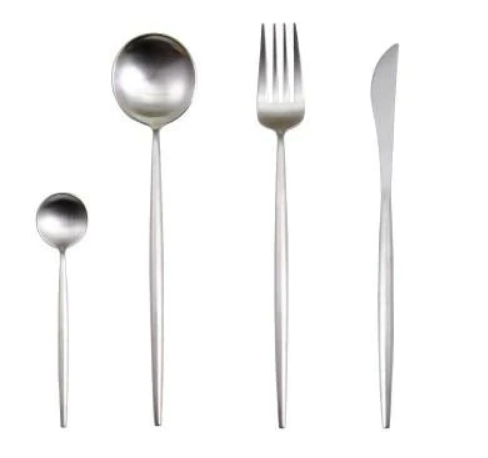 Besteckset | 24-teilig | Edelstahl | Stilvoll | Komplett | Luxus | Messer | Gabel | Löffel-Silber-Luzern Mode