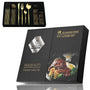 Besteckset | Edelstahl | 24-teilig | Komplett | Luxuriös | Geschenk | 4-Personen-Gold 24-Piece with Gift Box-Luzern Mode