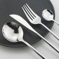 Besteckset | Edelstahl | 24-teilig | Komplett | Luxuriös | Geschenk | 4-Personen-Luzern Mode