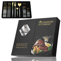 Besteckset | Edelstahl | 24-teilig | Komplett | Luxuriös | Geschenk | 4-Personen-Luzern Mode