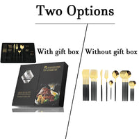 Besteckset | Edelstahl | 24-teilig | Komplett | Luxuriös | Geschenk | 4-Personen-Luzern Mode