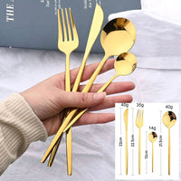 Besteckset | Edelstahl | 24-teilig | Komplett | Luxuriös | Geschenk | 4-Personen-Luzern Mode