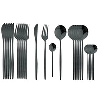 Besteckset | Edelstahl | 24-teilig | Komplett | Luxuriös | Geschenk | 4-Personen-Luzern Mode