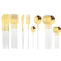 Besteckset | Edelstahl | 24-teilig | Komplett | Luxuriös | Geschenk | 4-Personen-Weißgold-Luzern Mode