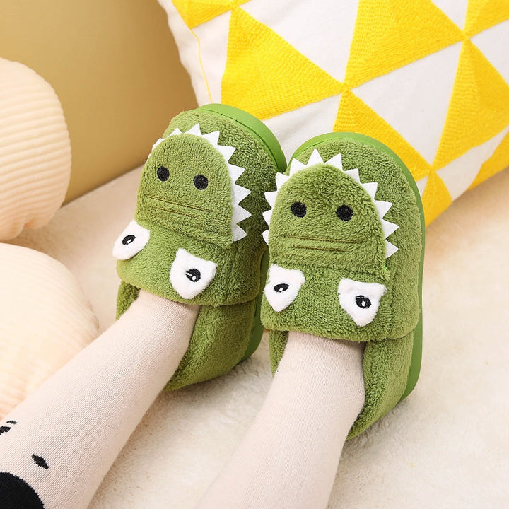 Winter-Dino Kuschelhausschuhe – Extra Weiche und Warme Hausschuhe für Kleinkinder