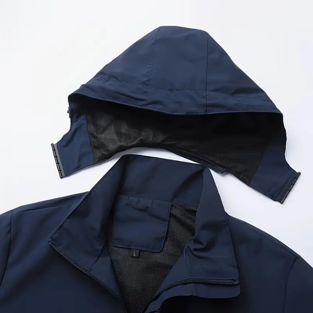 Herren Outdoorjacke leicht & atmungsaktiv mit abnehmbarer Kapuze – Elian