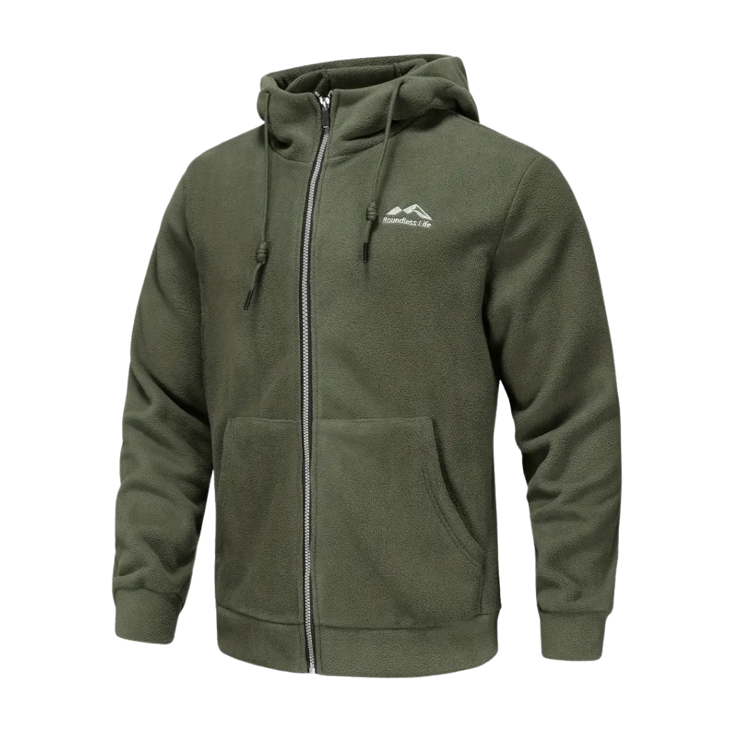 Herren Fleecejacke mit Kapuze & Reißverschluss – Sören