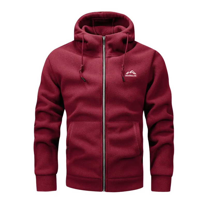 Herren Fleecejacke mit Kapuze & Reißverschluss – Sören