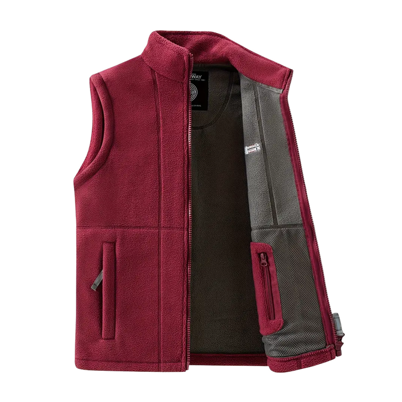 Herren Fleece Outdoor Weste – Gefüttert mit Stehkragen – Kaspar