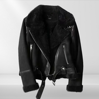 Damen Sherpa Bomberjacke aus Fleece mit Reißverschluss – Amira