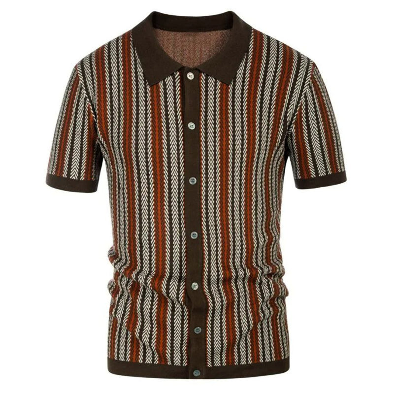 Atmungsaktive Herren Chevron Poloshirt mit Knopfleiste – Julian
