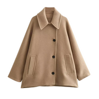 Damen Übergangsjacke im Oversized Look mit Knopfverschluss – Selina