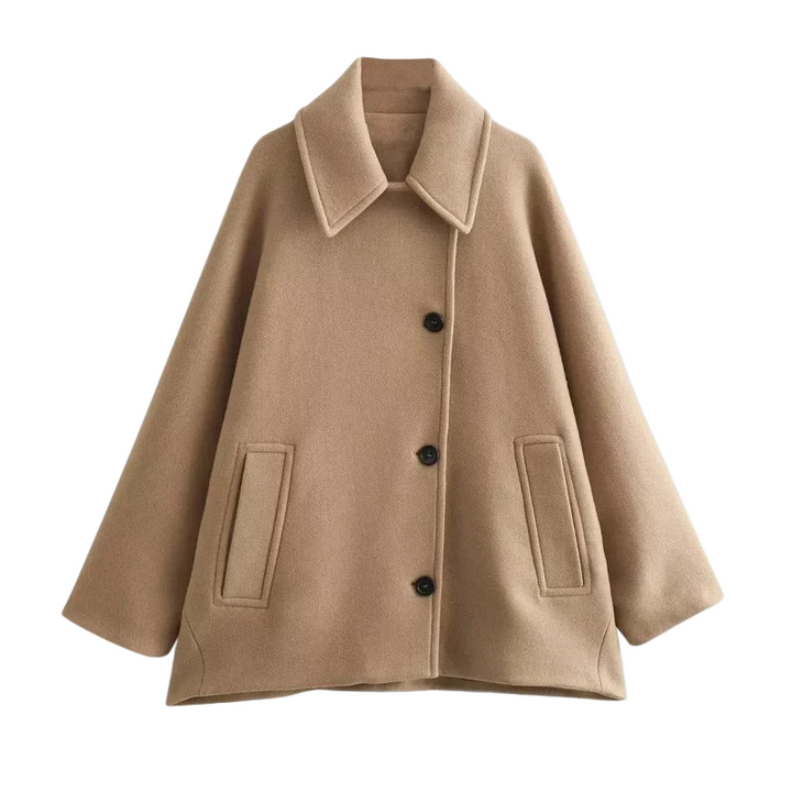 Damen Übergangsjacke im Oversized Look mit Knopfverschluss – Selina