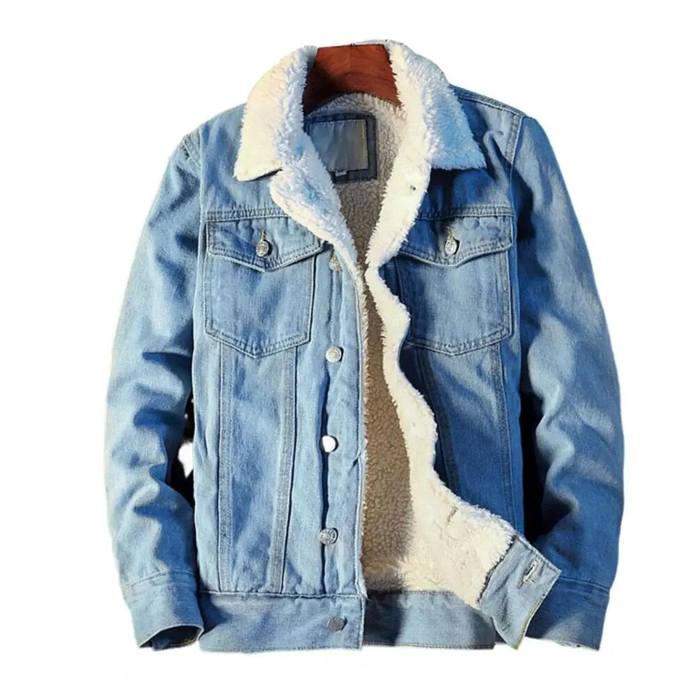 Herren Denimjacke mit warmer Fleecefütterung – Tobias