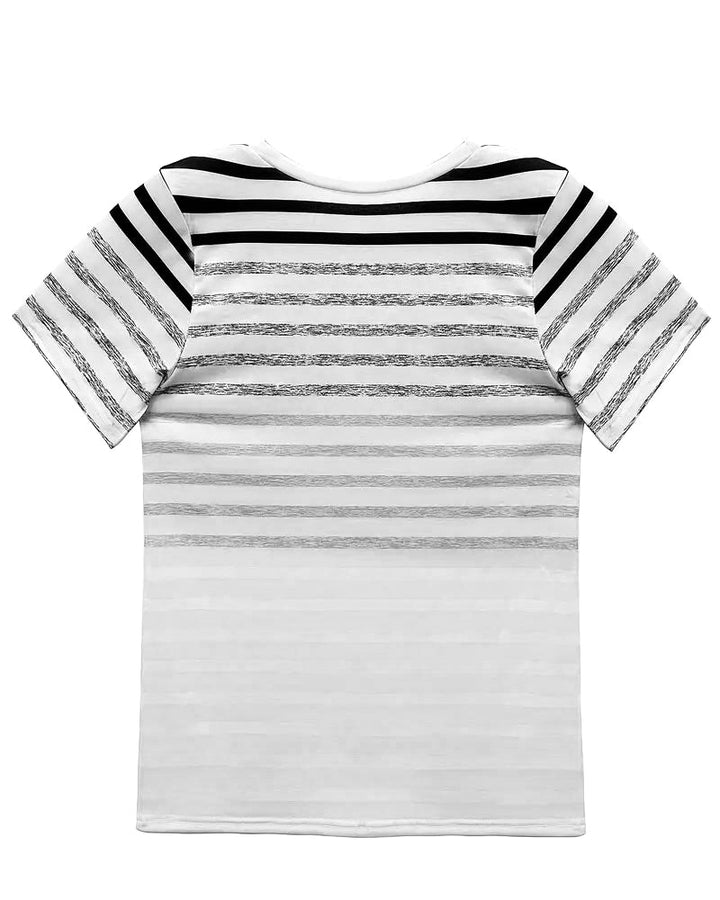 Gestreiftes Damen T-Shirt mit Rundhalsausschnitt & Farbverlauf – Melia
