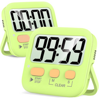 Digitale Küchen-Timer | 2er-Pack | Groß | Vielseitig | Magnetisch | Deutlich-Hellgrün-Luzern Mode