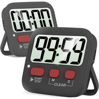 Digitale Küchen-Timer | 2er-Pack | Groß | Vielseitig | Magnetisch | Deutlich-Schwarz-Luzern Mode
