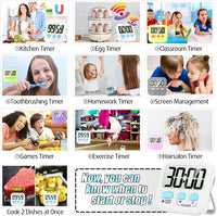 Digitale Küchen-Timer | 2er-Pack | Groß | Vielseitig | Magnetisch | Deutlich-Luzern Mode