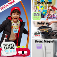 Digitale Küchen-Timer | 2er-Pack | Groß | Vielseitig | Magnetisch | Deutlich-Luzern Mode