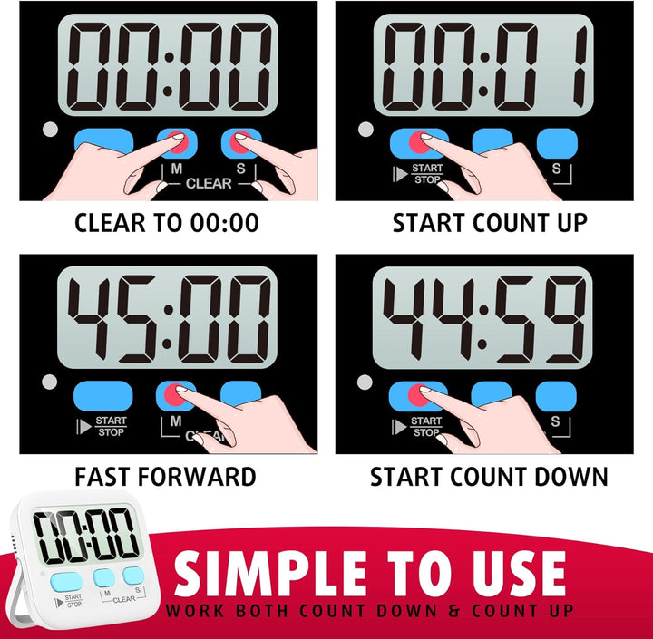 Digitale Küchen-Timer | 2er-Pack | Groß | Vielseitig | Magnetisch | Deutlich-Luzern Mode
