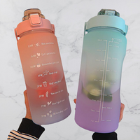 Wasserflasche | 2L | Zeitmarkierung | Langlebig | Trinkhalm | Praktisch | Vielseitig-Luzern Mode