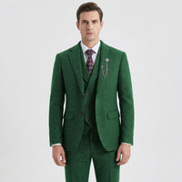 3-Piece Herringbone Patterned Suit - Leonard