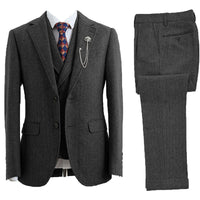 3-Piece Herringbone Patterned Suit - Leonard