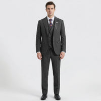 3-Piece Herringbone Patterned Suit - Leonard