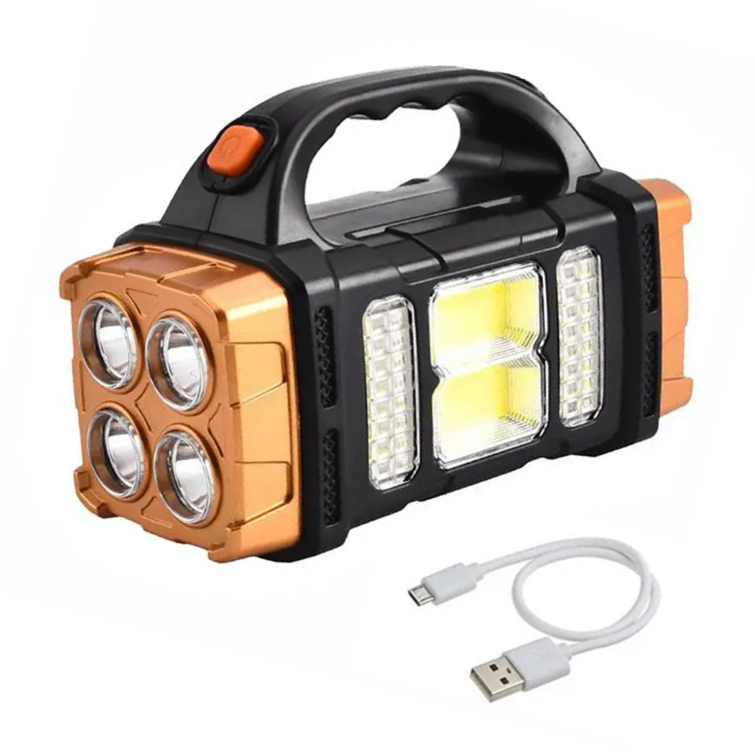 Notfall-Taschenlampe | 3-in-1 Powerbank Taschenlampe Solarbetrieben Wiederaufladbar Robust-Gelb-Luzern Mode