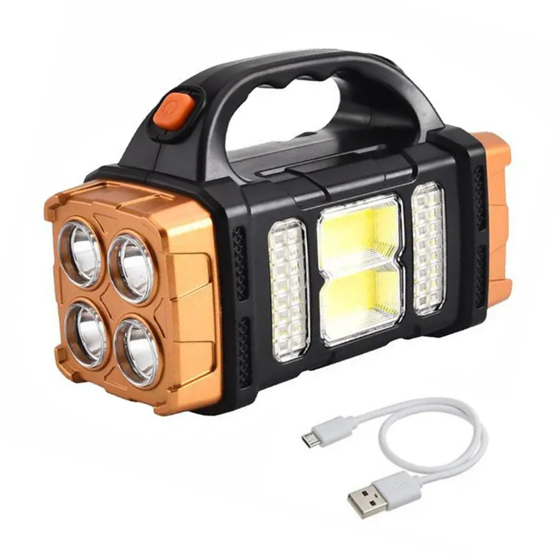 Notfall-Taschenlampe | 3-in-1 Powerbank Taschenlampe Solarbetrieben Wiederaufladbar Robust-Gelb-Luzern Mode