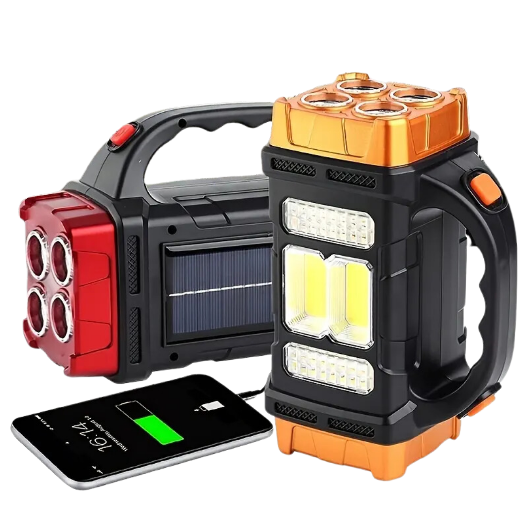 Notfall-Taschenlampe | 3-in-1 Powerbank Taschenlampe Solarbetrieben Wiederaufladbar Robust-Luzern Mode