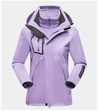 Damen Outdoorjacke wasserdicht atmungsaktiv winddicht-Lila-M-Luzern Mode