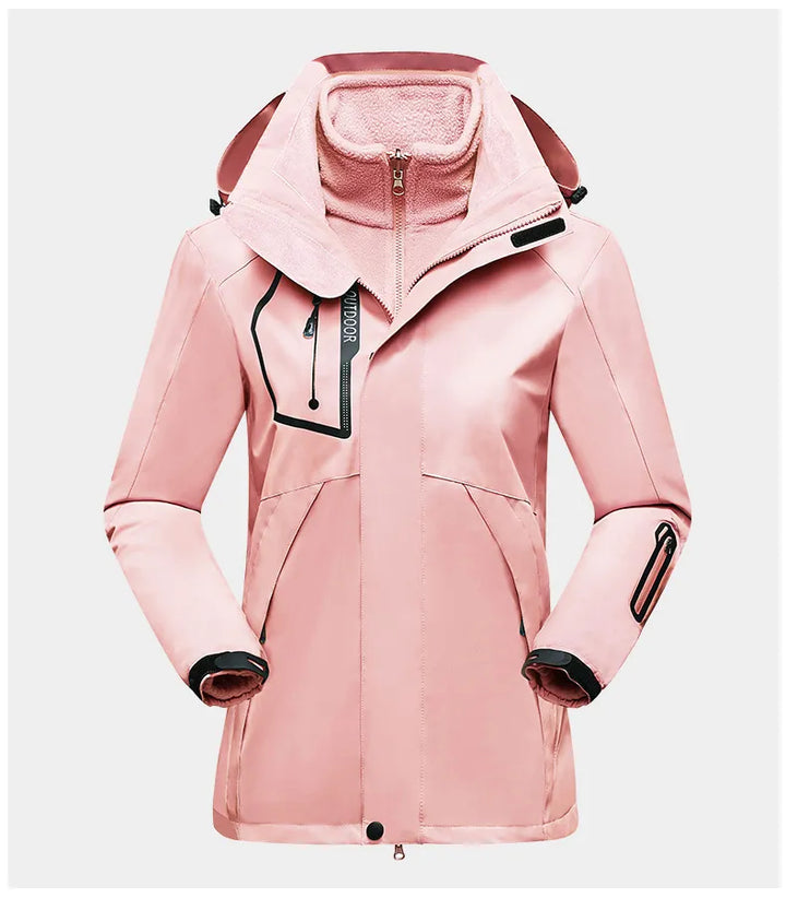 Damen Outdoorjacke wasserdicht atmungsaktiv winddicht-Rosa-M-Luzern Mode