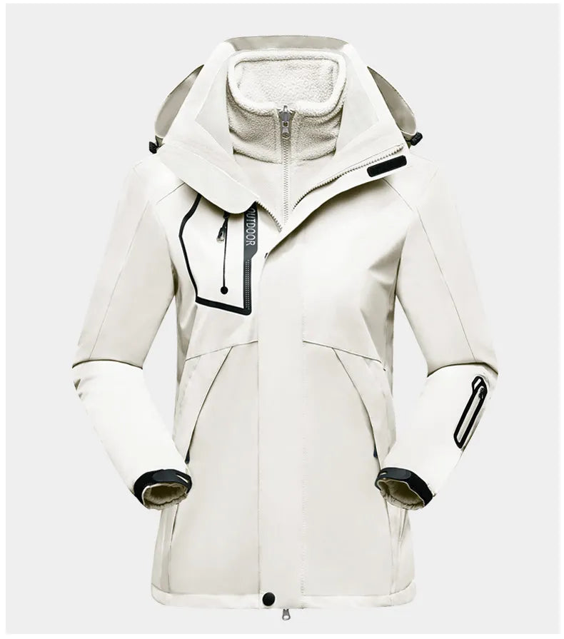 Damen Outdoorjacke wasserdicht atmungsaktiv winddicht-Weiß-M-Luzern Mode