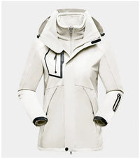 Damen Outdoorjacke wasserdicht atmungsaktiv winddicht-Weiß-M-Luzern Mode